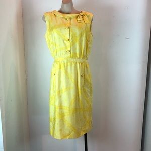 Yellow Vintage Print Dress